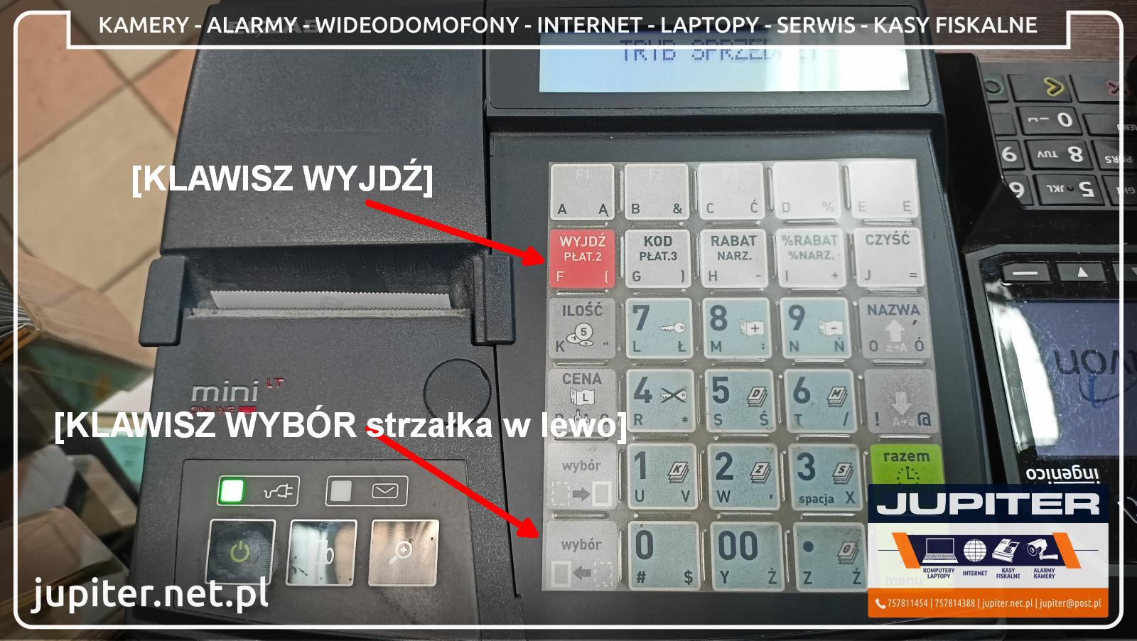 Klawisze [WYJDŹ], i klawisze [WYBÓR strzałka w lewo]