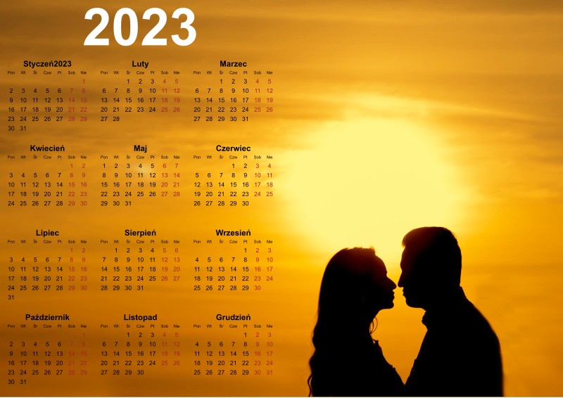 Kalendarz na rok 2023 do wydrukowania